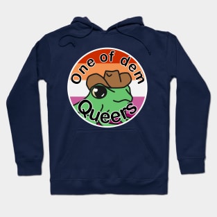 Pride Frog with a cowboy hat- lesbian Hoodie